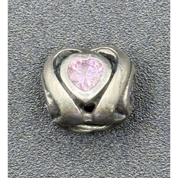 Chamilia Sterling Silver Pink Cubic Zirconia Mothers Heart Charm P18 - Picture 1 of 8
